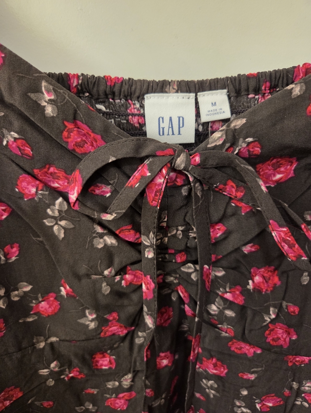 NWT - GAP Brown Floral Puff Short Sleeve Midi Dress - Size XXL - Picture 11 of 16